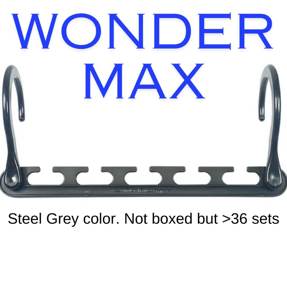 Wonder Max Hangers Steel Grey Color -  No Box - MORE THAN 36 SETS included